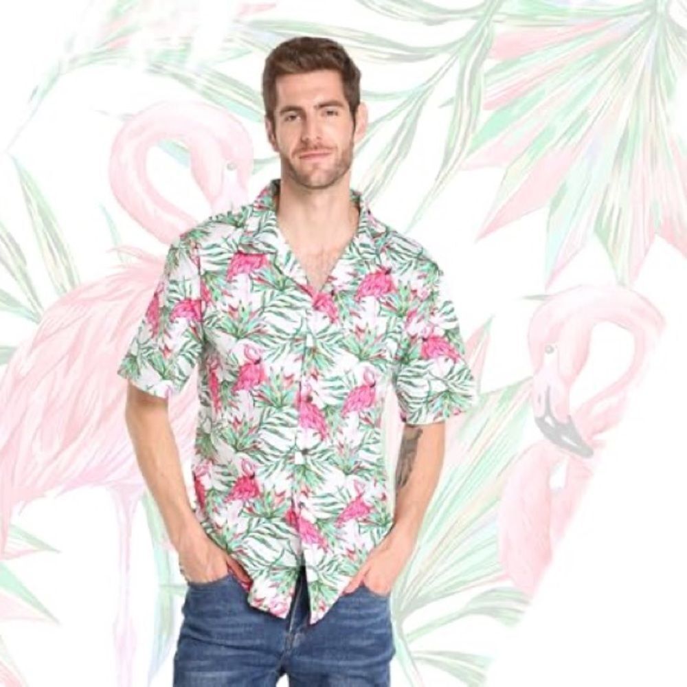 Hawaii Hangover Men's Hawaiian Shirt Aloha Shirt Floral Size  L NWT